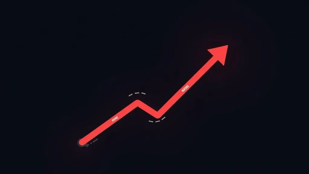 Crvena uzlazna strelica sa grafikonom rasta prometa, simbolizujući povećanje analitike i statistike na veb sajtovima