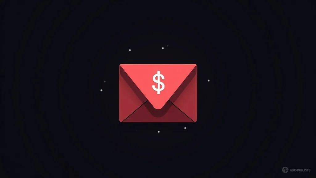Crvena koverта sa simbolom dolara - automatizacija email marketing kampanja bez skupih alata