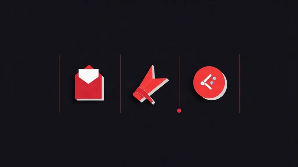Ikone za sadržajni marketing: email, megafon, dijeljenje - strategije za privlačenje novih klijenata