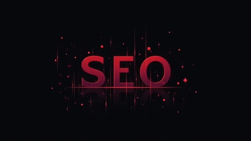 SEO strategija za mala preduzeća - crveni neon tekst sa digitalnim efektima na crnoj pozadini
