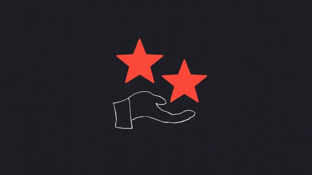 Ruka drži dve crvene zvezdice - simbol recenzija za Google Business Profile malu firmu