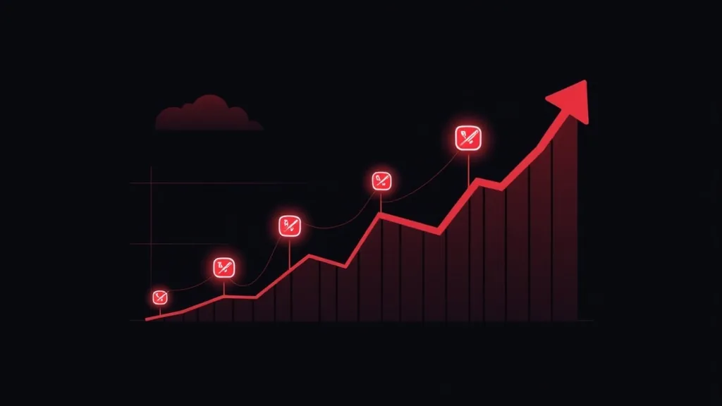 Grafikon rasta prodaje sa strelicama na društvenim mrežama - social commerce trendovi 2024