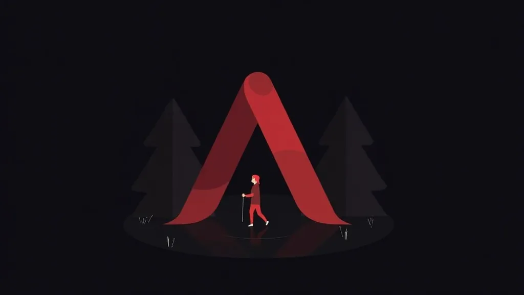 Osoba u crvenom šatoru noću - ilustracija za Google Ads kampanju sa malim budžetom
