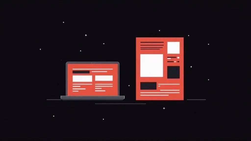 Laptop i brošura sa crvenim dizajnom - kompletan branding paket web sajta i štampanih materijala