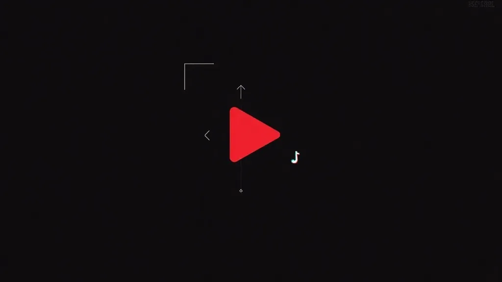Crveni play dugme sa muzičkim noturom za kratke video sadržaje na TikTok i Instagram Reels platformi.