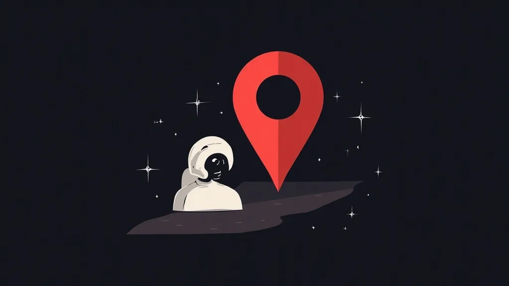 Astronaut sa crvenim lokacijskim pin markerom na zvezdanom pozadini za lokalno SEO