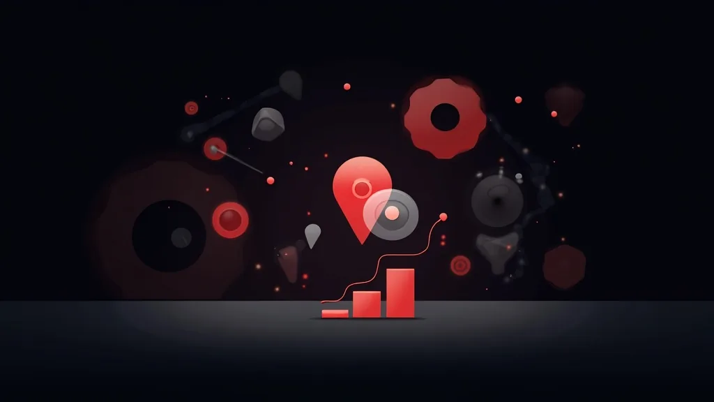 Grafika sa mapom, grafikonom i ikonama za lokalno SEO optimizaciju srpskih biznisa