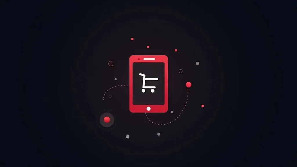 Mobilna aplikacija za e-commerce sa ikonom kupovine, simbolizujući mobilnu optimizaciju online prodavnice