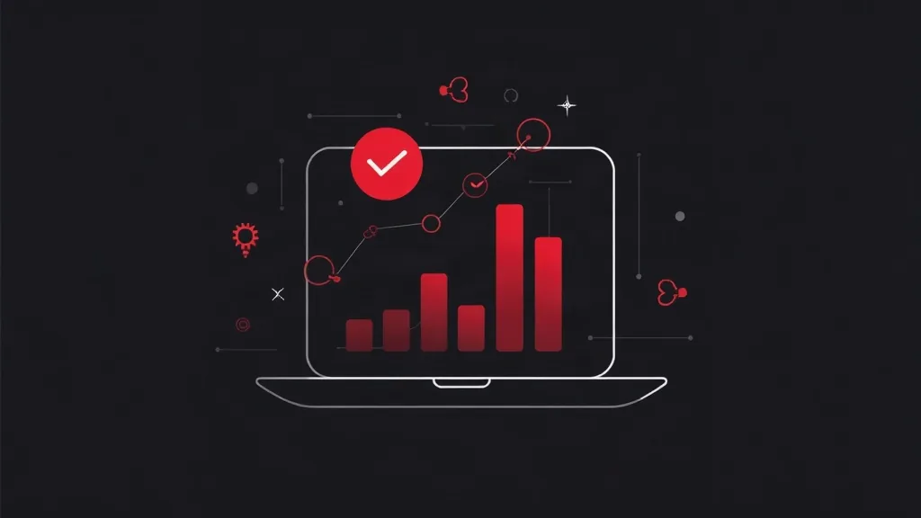 Grafikon rasta sa checkmark simbolom koji predstavlja uspešnu online marketing strategiju za male biznise