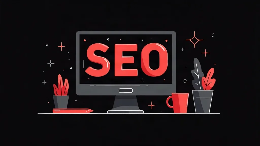 Računar sa SEO tekstom na ekranu, simbolizujući osnove optimizacije za pretraživače za male poslovne subjekte