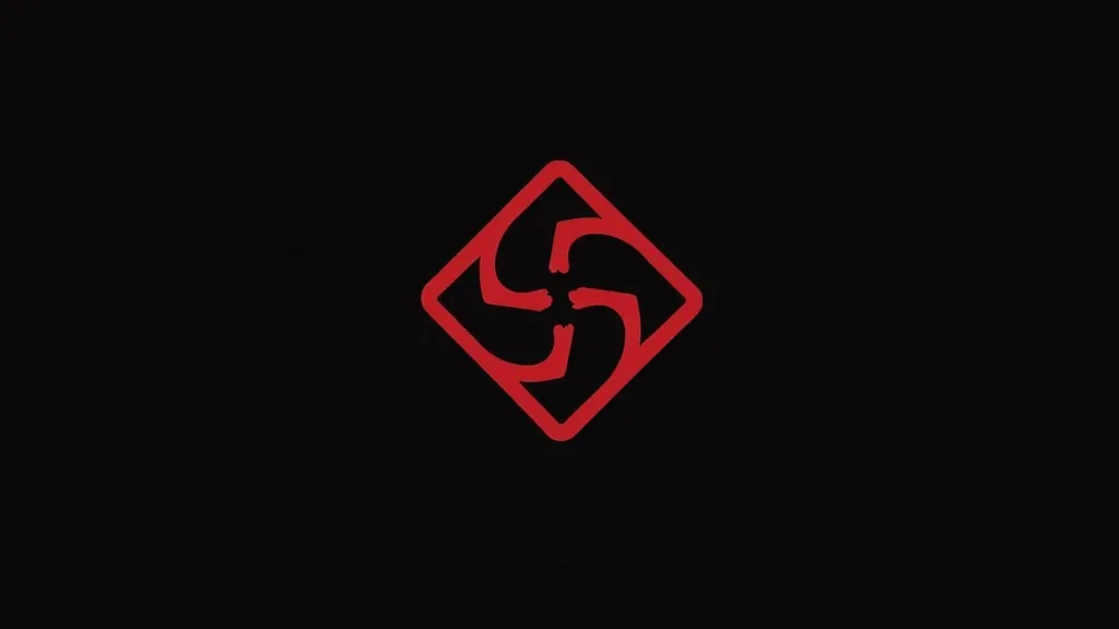 Crveni logo sa četiri spiralne grane - simbolika zdravstvene ustanove za brending i vizuelni identitet