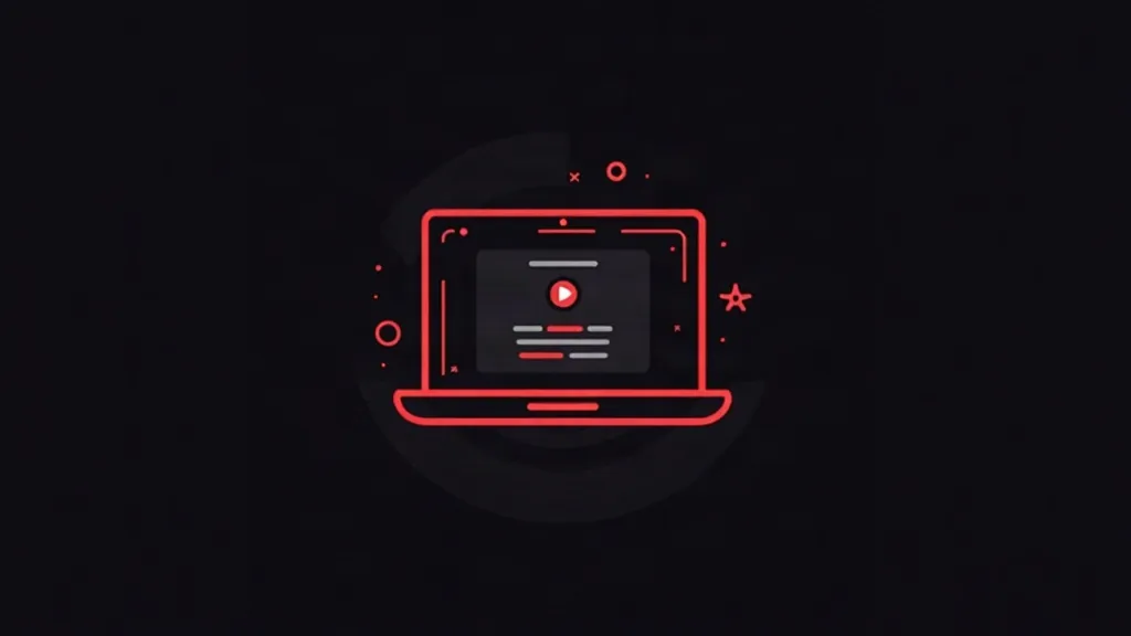 Neon ikona laptopa sa video plejerom za blog o cenama profesionalnih vebsajtova