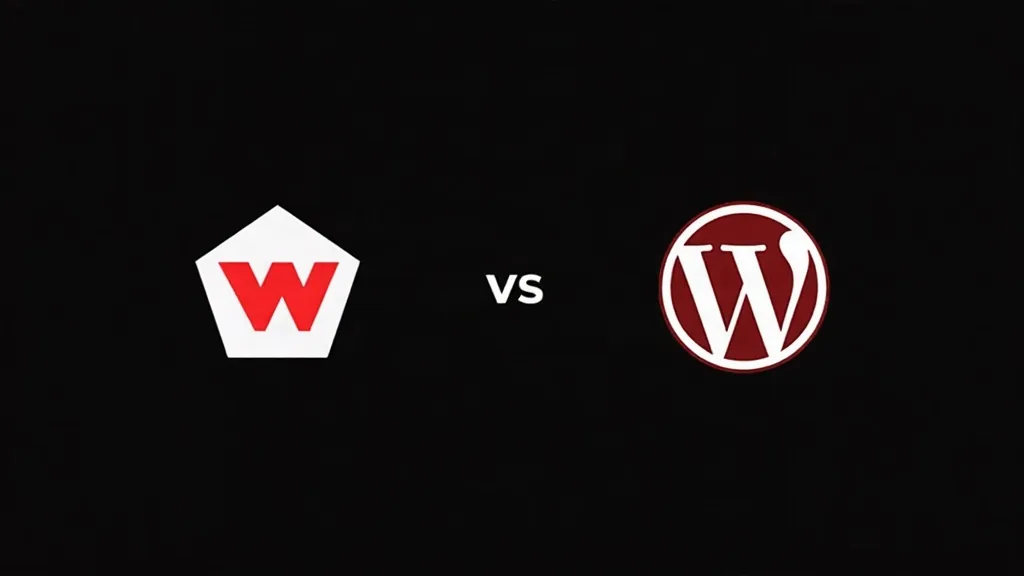 Webflow vs WordPress poređenje logotipa - izbor CMS sistema za male i srednje preduzeće