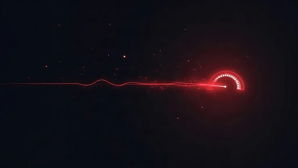 Crveni neon brzinometar koji meri performanse vebsajta i brzinu učitavanja stranice