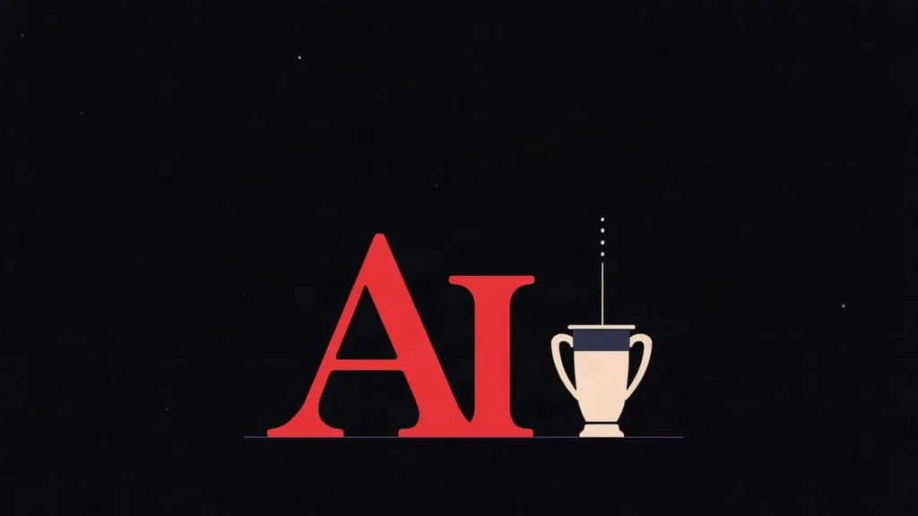AI logo sa antiknom vazom na crnoj pozadini - ilustracija o veštačkoj inteligenciji i tehnologiji