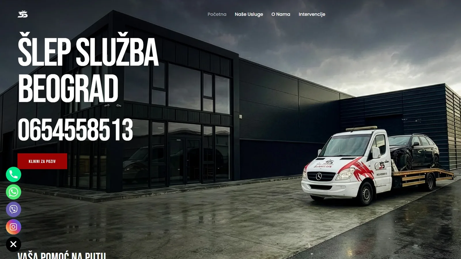 Šlep Služba JS — Web sajt za pomoć na putu 24/7
