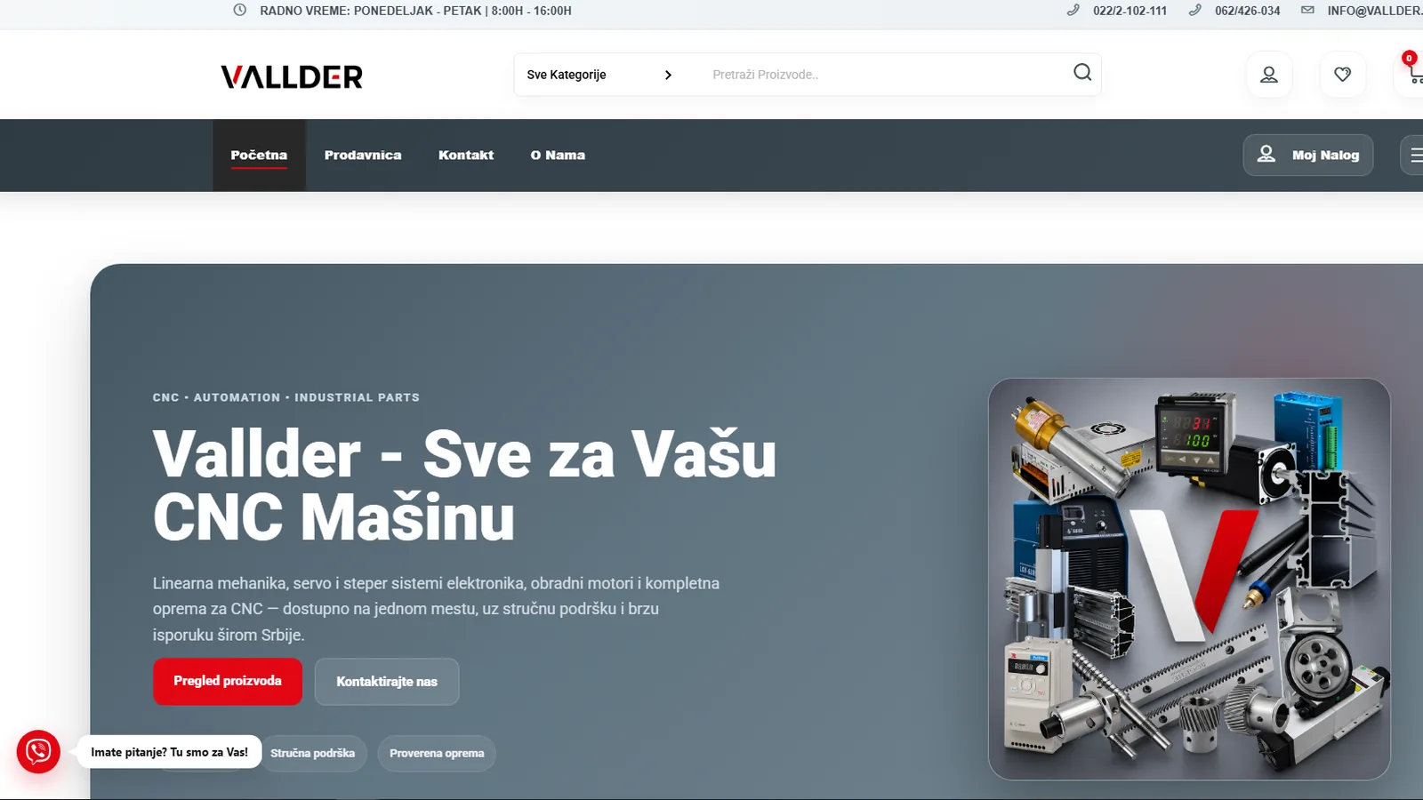 Vallder — CNC Delovi & Oprema